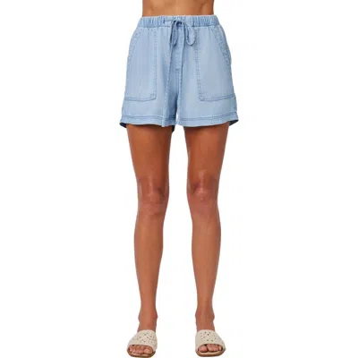 Bella Dahl Tie Waist Pocket Shorts In Coastal Spray Wash