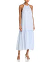 Bella Dahl Tiered Halter Midi Dress In Blue Sky Stripe