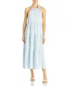 Bella Dahl Tiered Halter Midi Dress In Multi