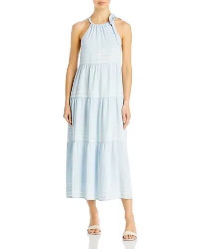 BELLA DAHL TIERED HALTER MIDI DRESS IN AMALFI STRIPE
