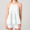 Shop Bella Dahl Tiered Halter Top In Sea Mist In Blue