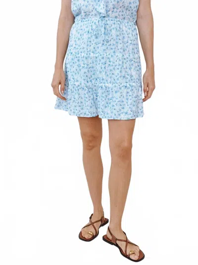 Bella Dahl Tiered Mini Skirt In Blue Ditsy Floral Print