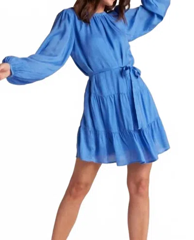 Bella Dahl Tiered Pacific Print Mini Dress In Blue