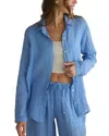Bella Dahl Tonal Check Seersucker Shirt In Blue