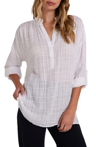 Bella Dahl Long Sleeve Shirred Pullover In Neutral