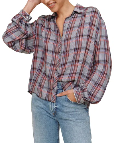 Bella Dahl Trimmed Flowy Shirt In Multi