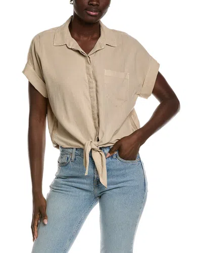 Bella Dahl Trimmed Tie Front In Neutral