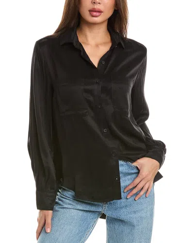 Bella Dahl Two Pocket Bishop Sleeve Shirt In Black