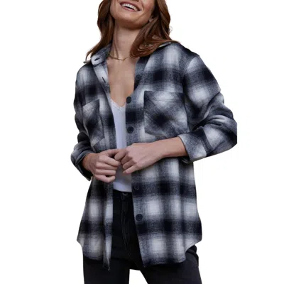 Bella Dahl Two Pocket Oversized Shacket In Heritage Black Plaid In Multi
