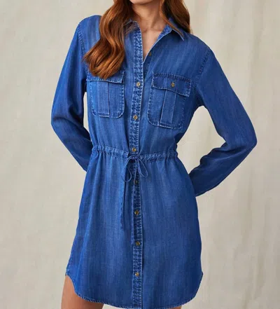 Bella Dahl Utility Pocket Denim Dress In Chambray In Blue