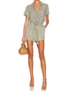 Bella Dahl Rolled Hem Utility Romper In Green