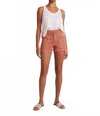 Bella Dahl Utility Tab Trouser Short In Sedona Sun In Pink