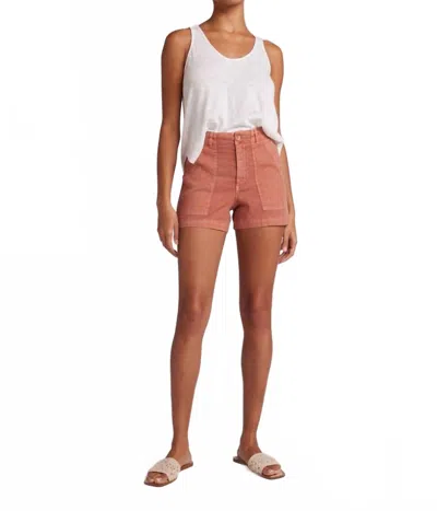 Bella Dahl Utility Tab Trouser Short In Sedona Sun In Pink