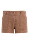 Bella Dahl Utility Tab Trouser Shorts In Sahara Brown In Multi