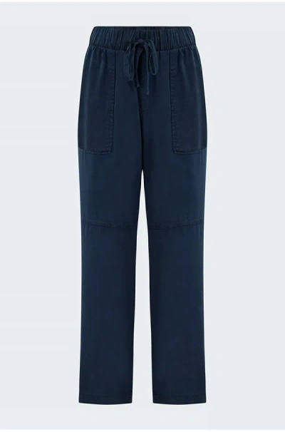 Bella Dahl Utility Tie Waist Trouser In Endless Sea In Blue
