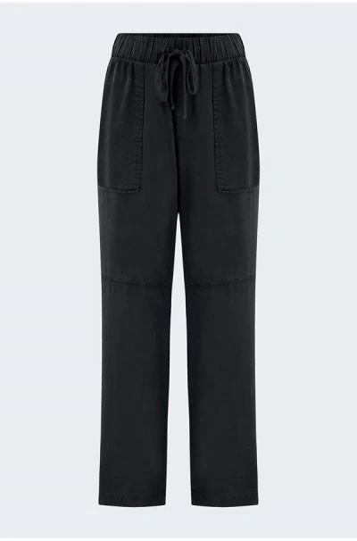 Bella Dahl Utility Tie Waist Trouser In Vintage Black