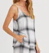 Bella Dahl V-neck Cami In Lilac Ombre Plaid In Purple