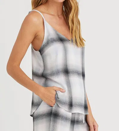 Bella Dahl V-neck Cami In Lilac Ombre Plaid In Multi