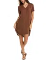 Bella Dahl V Neck Mini Dress In Quartz Brown