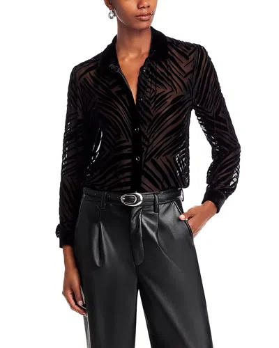 Bella Dahl Velvet Burnout Blouse In Black