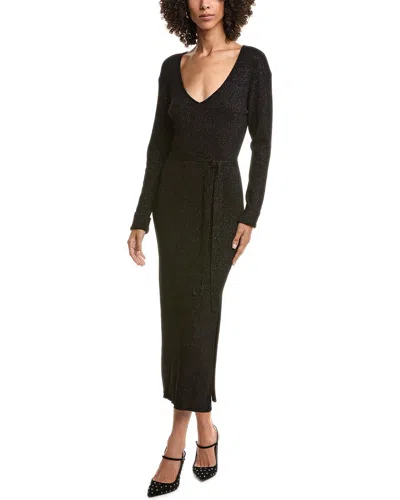 Bella Dahl Velvet Mock Neck Midi Dress In Black