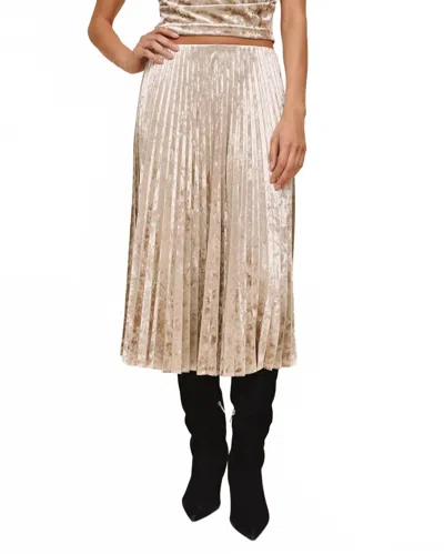 Bella Dahl Velvet Pleated Skirt In Mocha In Brown
