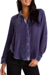 Bella Dahl Velvet Shirt In Nordic Blue