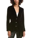 Bella Dahl Velvet Silk-blend Belted Blazer In Black