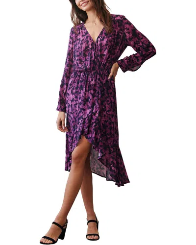 Bella Dahl V-neck Midi Dress In Purple