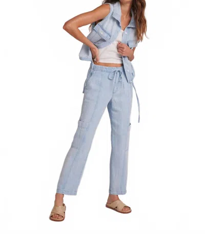Bella Dahl Waverly Seamed Drawstring Pant In Beach Cove Wash In Animal Print