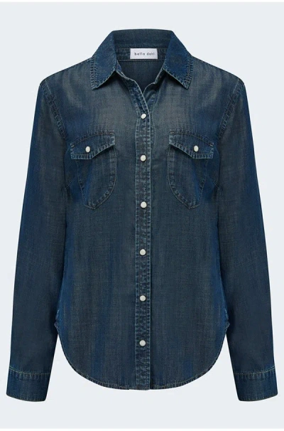 Bella Dahl Western Shirt In Twilight Rinse Wash In Blue