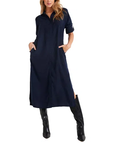 Bella Dahl Western Yoke Duster Midi Dress In Vintage Black In Blue