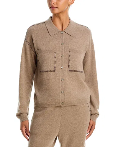 Bella Dahl Whipstitch Button Front Shirt In Neutral