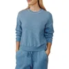 Bella Dahl Whipstitch Crewneck Sweater In Blue