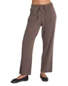 Bella Dahl Whipstitch Straight Leg Sweater Pants In Gray