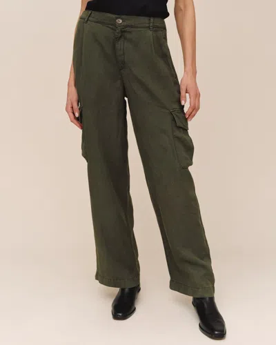 Bella Dahl Wide Leg Cargo Trouser In Green