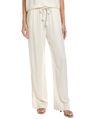 Bella Dahl Wide Leg Drawcord Linen-blend Pant In Neutral