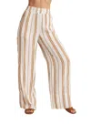 Bella Dahl Stripe Wide Leg Linen Blend Pants In Multi