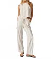 Bella Dahl Wide Leg Pant With Drawcord In Positano Stripe