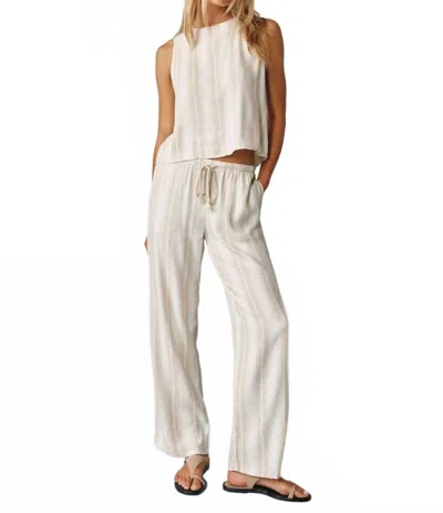 Bella Dahl Wide Leg Pant With Drawcord In Positano Stripe