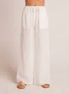 Bella Dahl Wide Leg Pocket Beach Pants In White In White