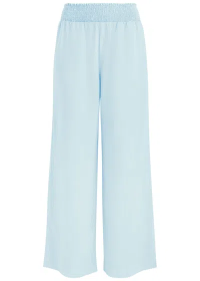 Bella Dahl Wide-leg Woven Trousers In Light Blue