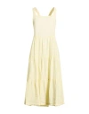 Bella Dahl Woman Midi Dress Pastel Yellow Size L Linen In Yellow