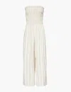 Bella Dahl Smocked Strapless Jumpsuit In Playa Sand Stripe