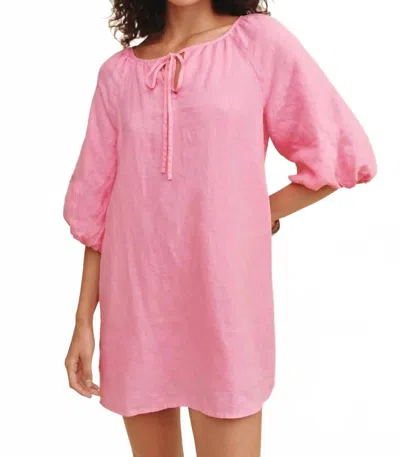 Bella Dahl Women's Pullover Puff Sleeve Dress In Rose Bush In Pink