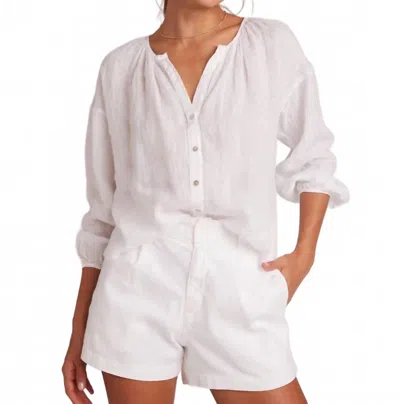 Bella Dahl Women's Shirred Neck Blouse In White
