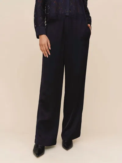 Bella Dahl Women's Sleek Clean Wide Leg Pants In Midnight Sky In Black