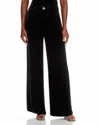 Bella Dahl Women's Velvet Pleated Wide Leg Trouser In Black In Black
