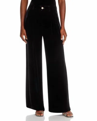 Bella Dahl Women's Velvet Pleated Wide Leg Trouser In Black