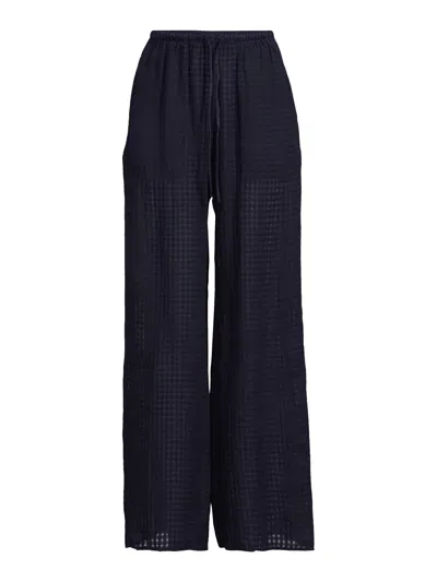 Bella Dahl Women's Wide Leg Pocket Beach Trouser Blue In Navy
